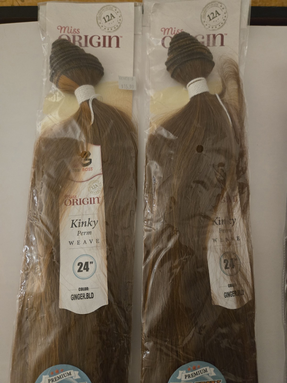 Miss Origin 12A Kinky Perm Human Hair Weave Extension 24in $30