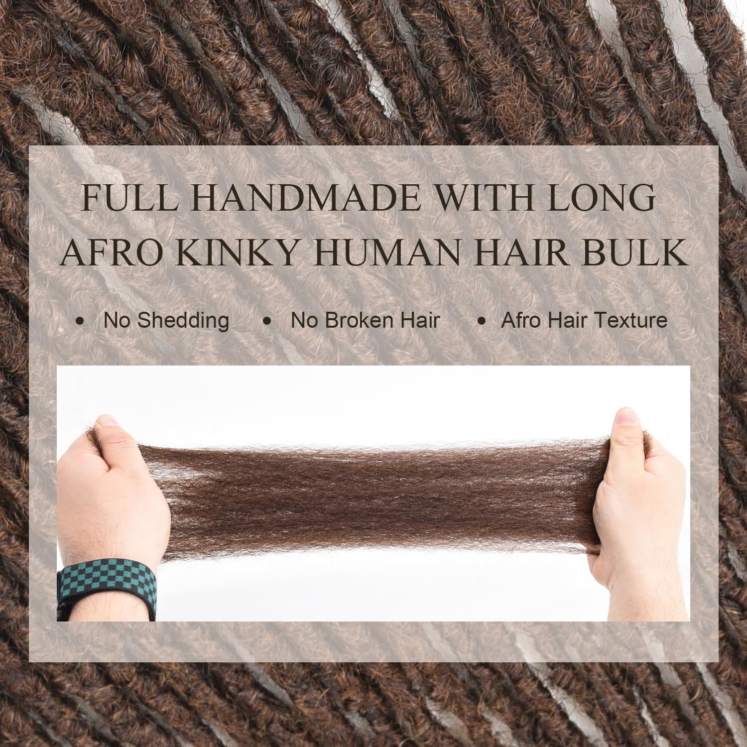 DAIXI Handmade Interlocking 100% Real Human Hair Permanent Loc Extensions 8″ 0.8