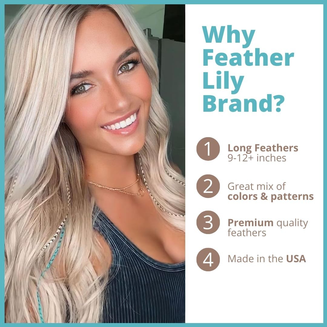 Hair Feathers Extensions Kit – DIY Microlink Beads & Tool