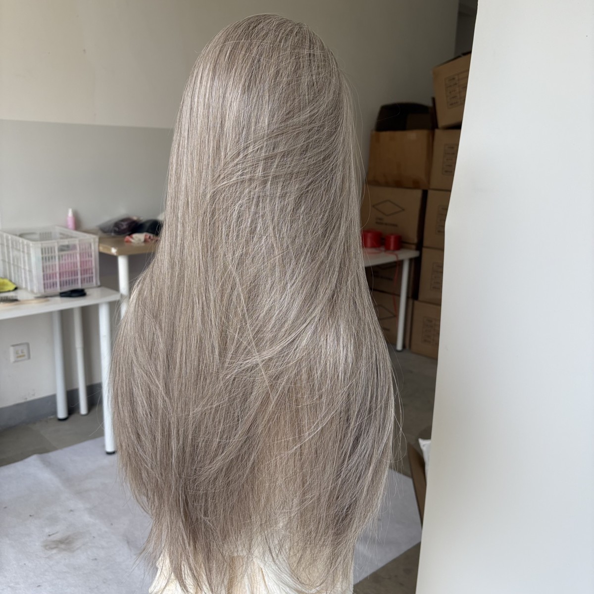 Layered Natural Long Straight Lace Frontal Wig Mixed Blonde Heat Resistant Hair