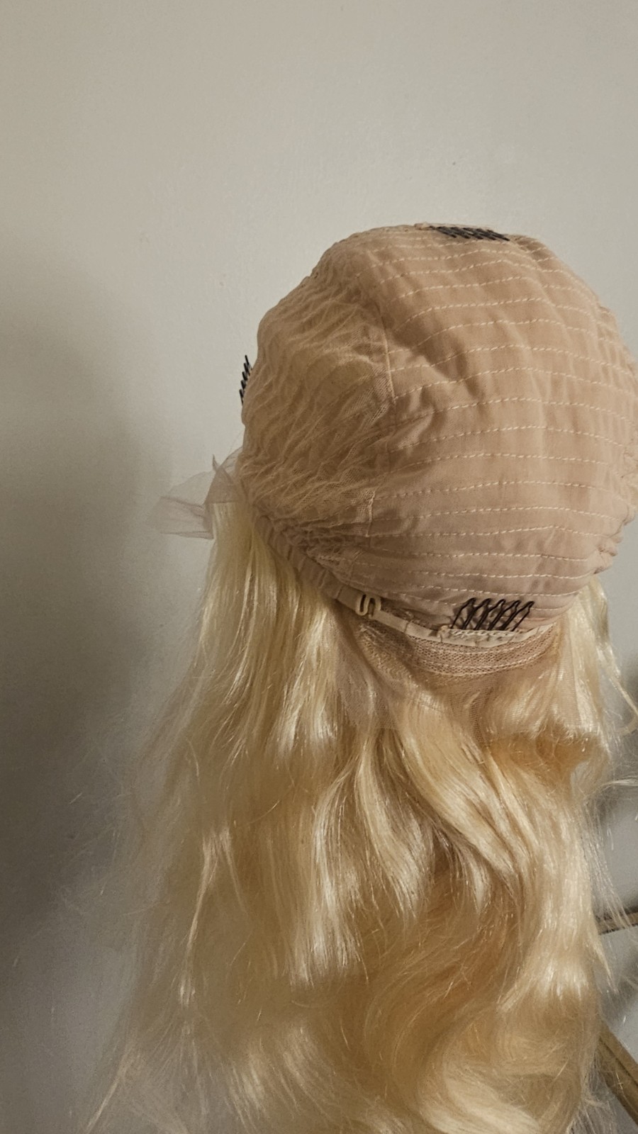 High Quality regular Top 28 ” blonde straight 100% Virgin Human Hair Lace Wig
