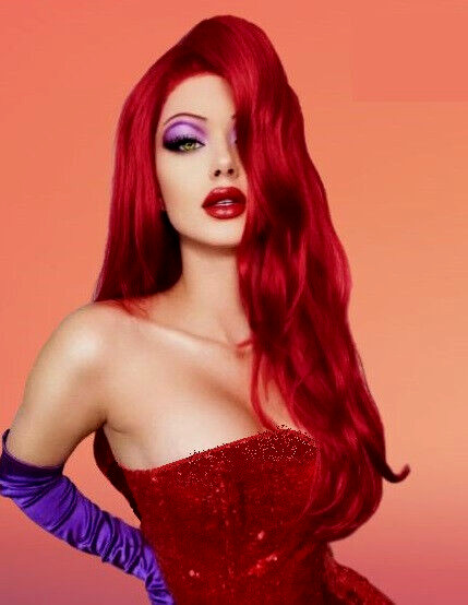 Earin 22″ Long Red Wavy Wig Center Part party girl cosplay celebrity actress