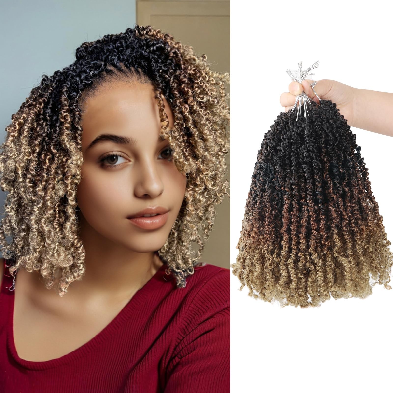 Yanky Twist Crochet Hair PILLUGER Yaki Twists Micro Spring Braids 9 Packs Brown
