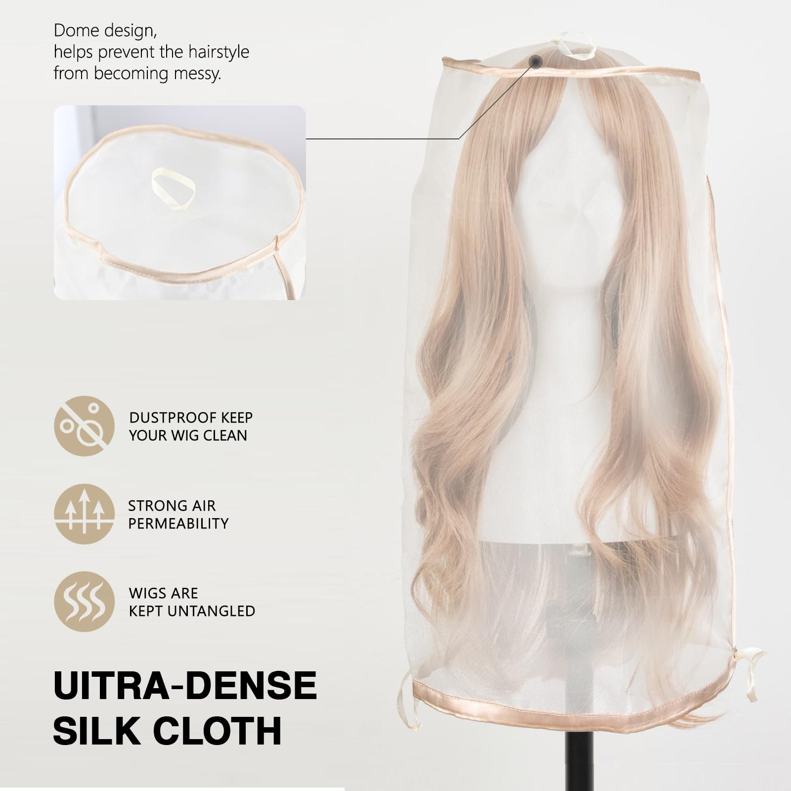 5PCS Wig Storage Bags for Multiple Wigs Covers to Keep Wig Fresh, Holder Stan…