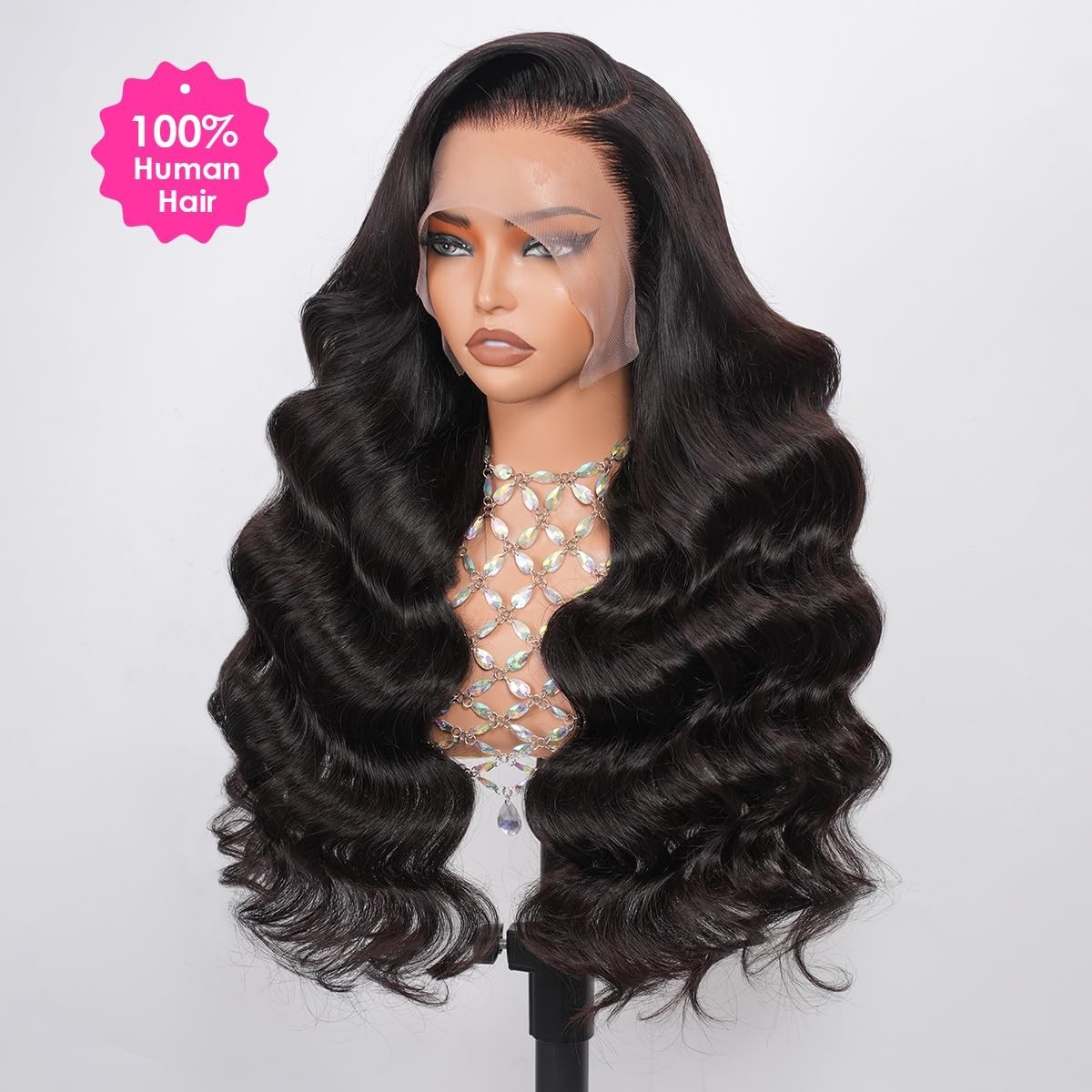 13×6 HD Transparent Lace Front Wigs Human hair Pre Plucked 180 Density Brazil…