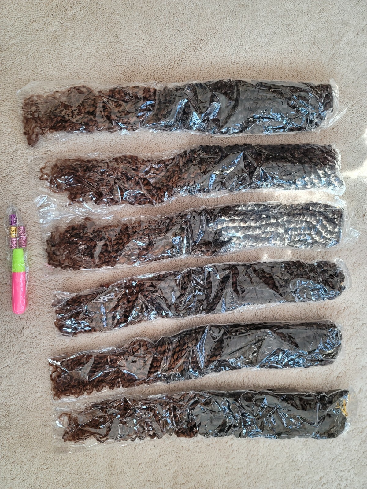 LOT 6 18″ Passion Twist Hair Water Wave Crochet Braids 18″ LOT Braids NEW