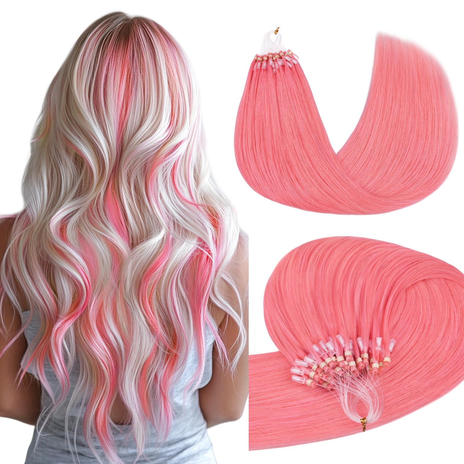 Micro Link Tip Hair Extensions Real Human Hair, 14inch 25g 25S, Cold Fusion M…