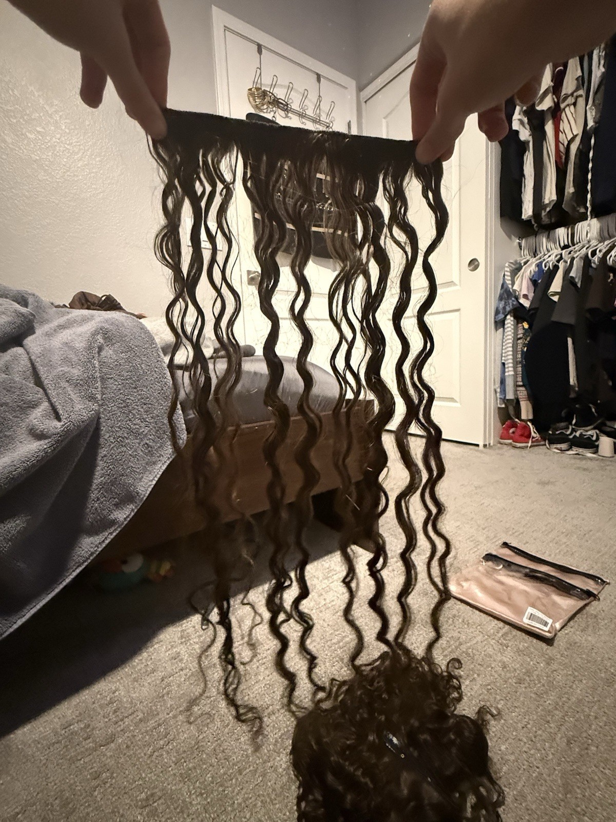 Bebonia Curly Dark Ash Brown Clip-In Hair Extensions 22in 110g Spiral