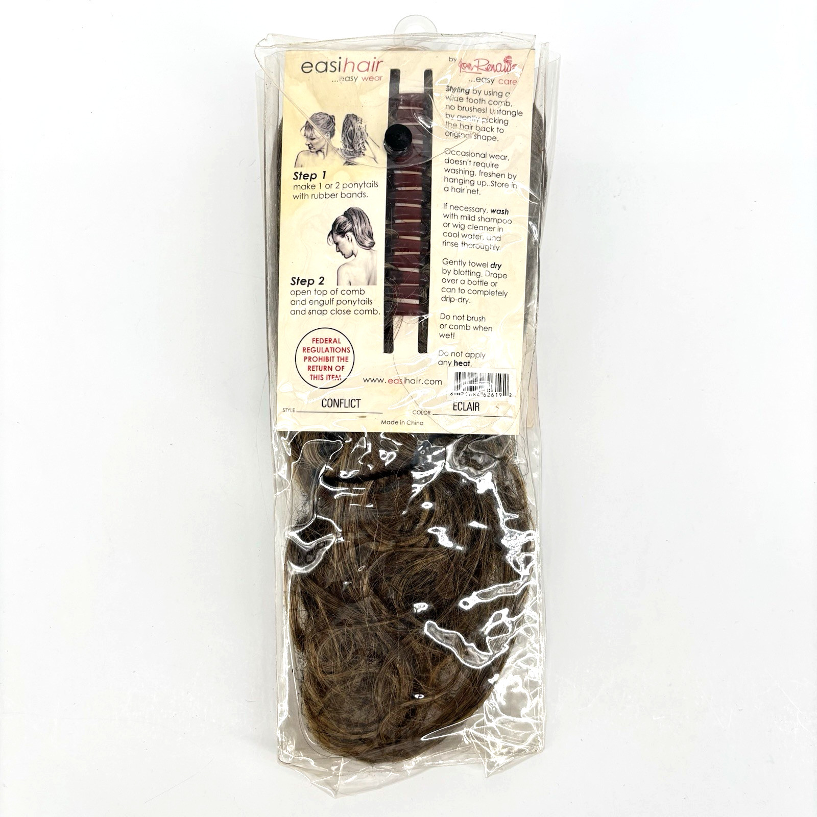 EASI HAIR Jon Renau Vintage Hairpiece (Style: Conflict /Color: Eclair) NIP NEW