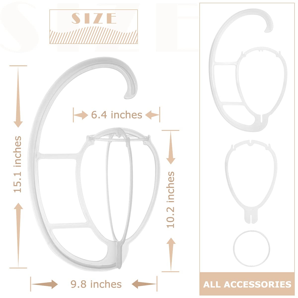 Dreamlover Hanging Wig Stands, 2 Count (Pack of 1), Semitransparent
