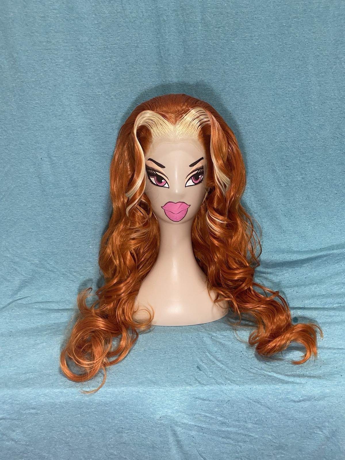 Ginger Single Stack Lace front Blonde Accent 70s Layers Styled Drag Queen Wig
