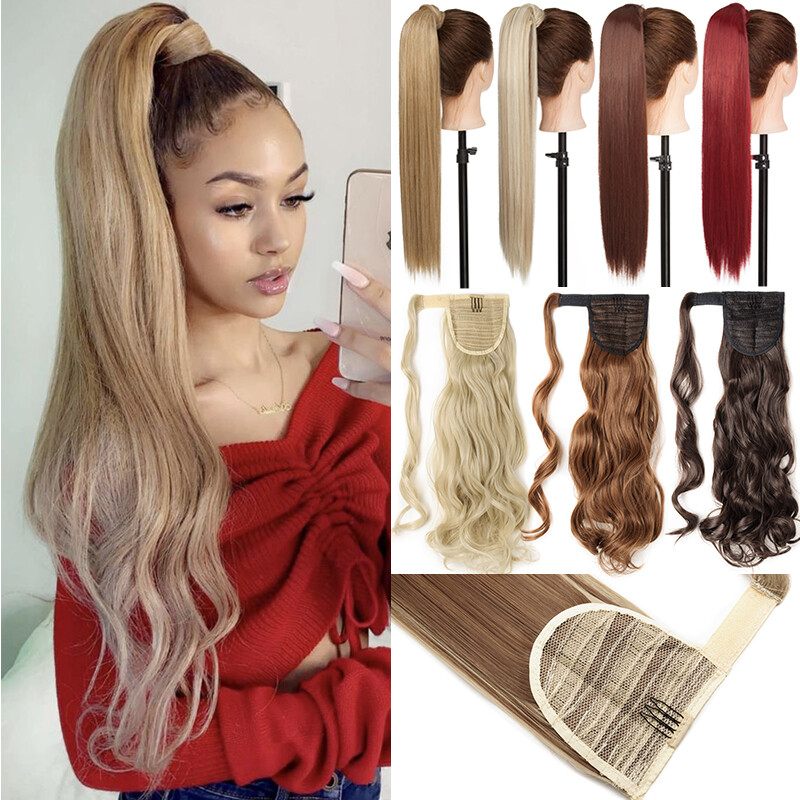 1PCS Hair Ponytail Clip In Hair Extensions Real as Human Wrap Around Pony Tail