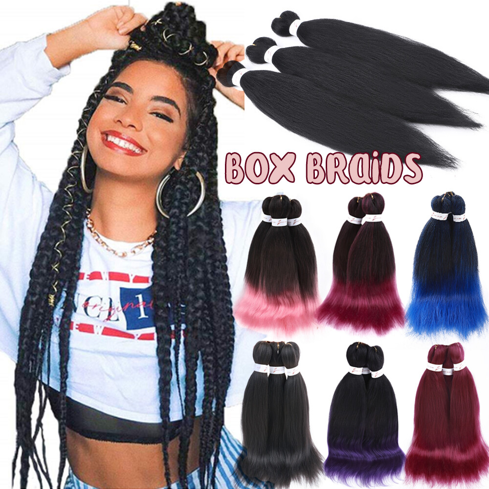 5 packs Yaki Straight Pre-stretched Braiding Box Braids Twist Hair Extensions D8