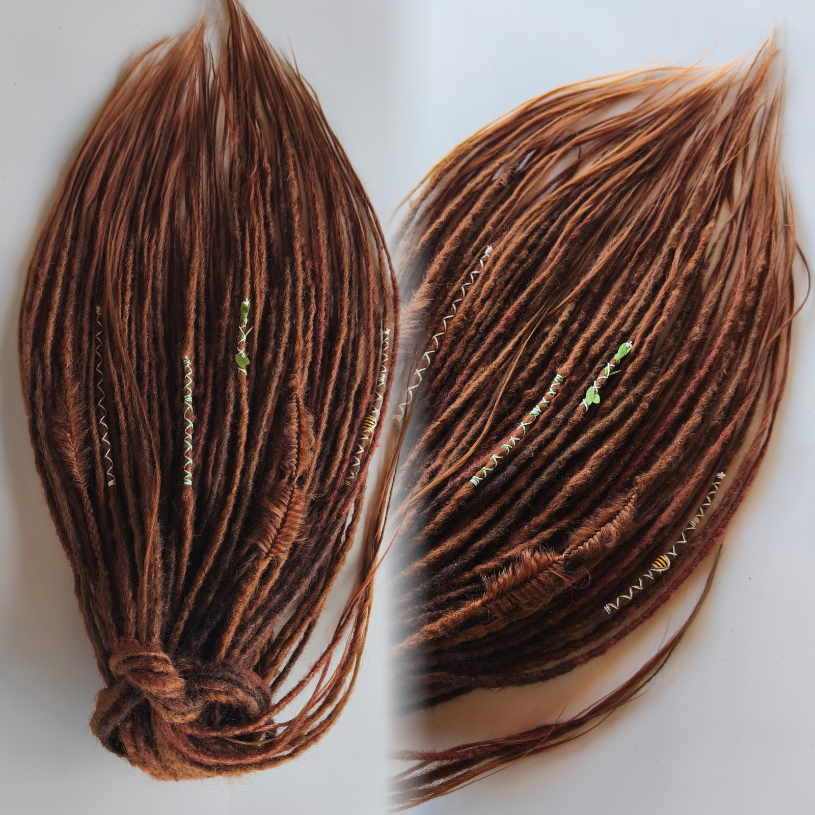 Synthetic DE Dreadlocks Auburn Blend Boho Handmade Dreadlock Extensions Full Set