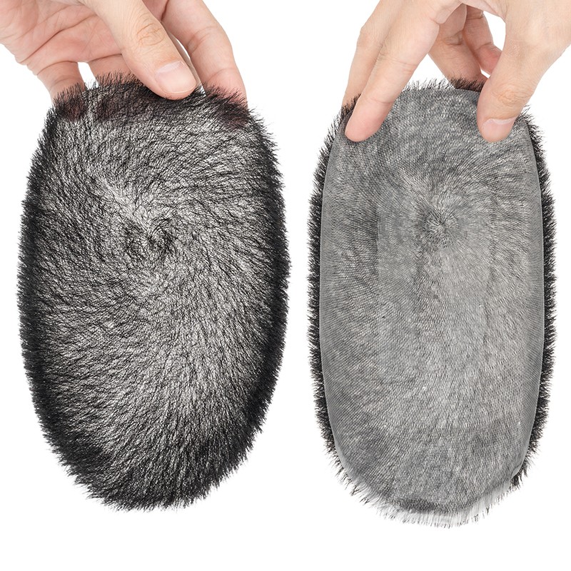 100% Human Hair Toupee for Men’s Short Buzz Cut Thin Skin PU Replacement System