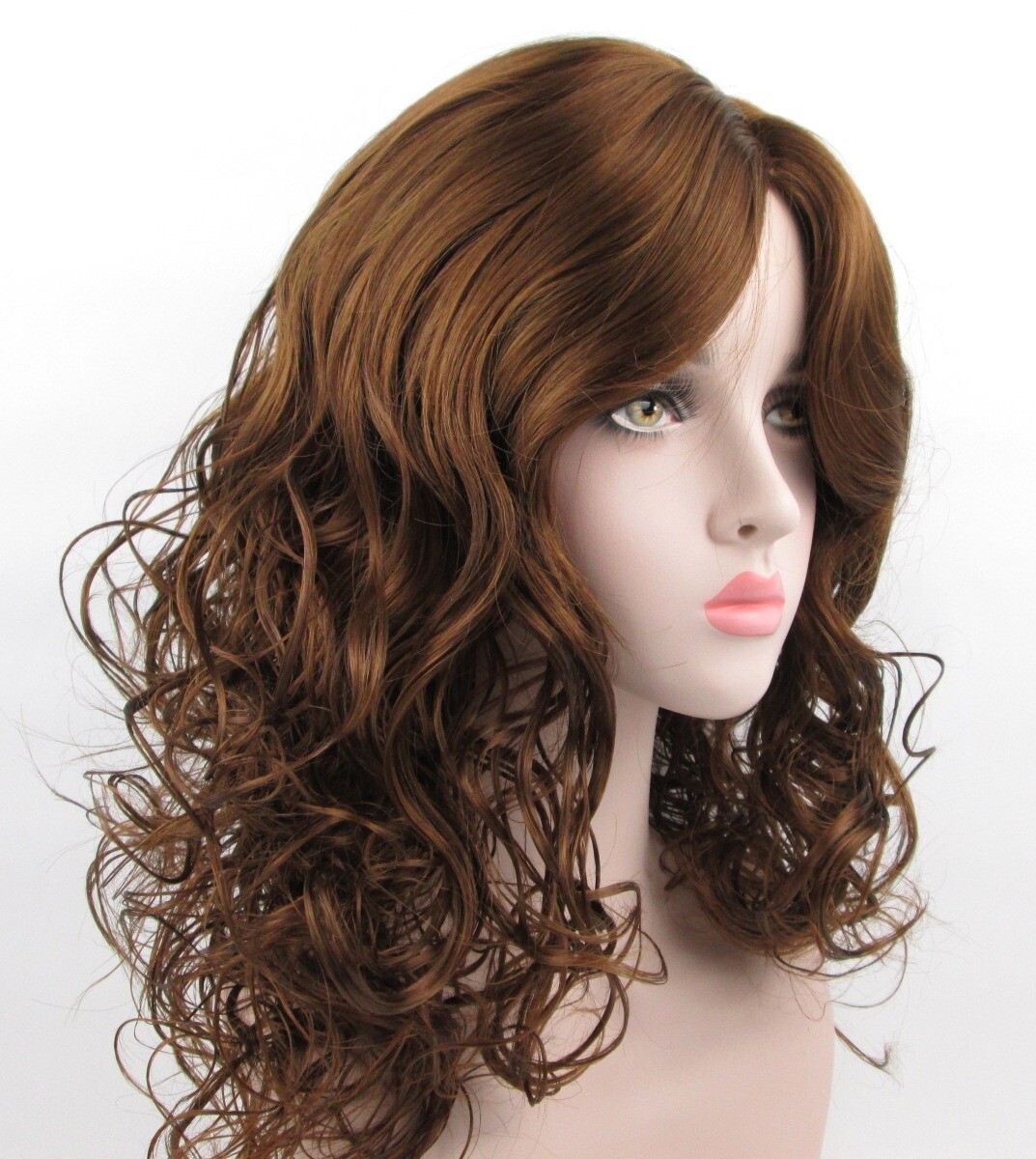 WOMEN LONG LAYERED BIG LOOSE BOUNCY CURLS CURLY HAIR WIG SKIN TOP NO BANGS GRACE