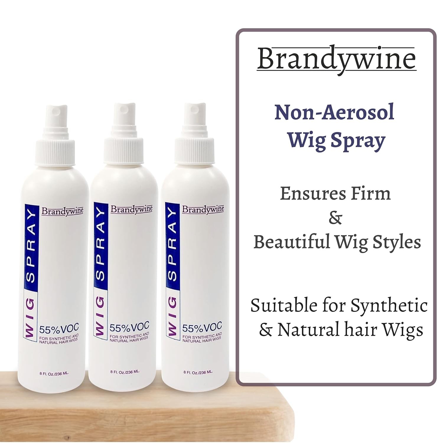 Brandywine Non-Aerosol Wig Spray for Synthetic & Natural Hair Wigs, Hairpieces &