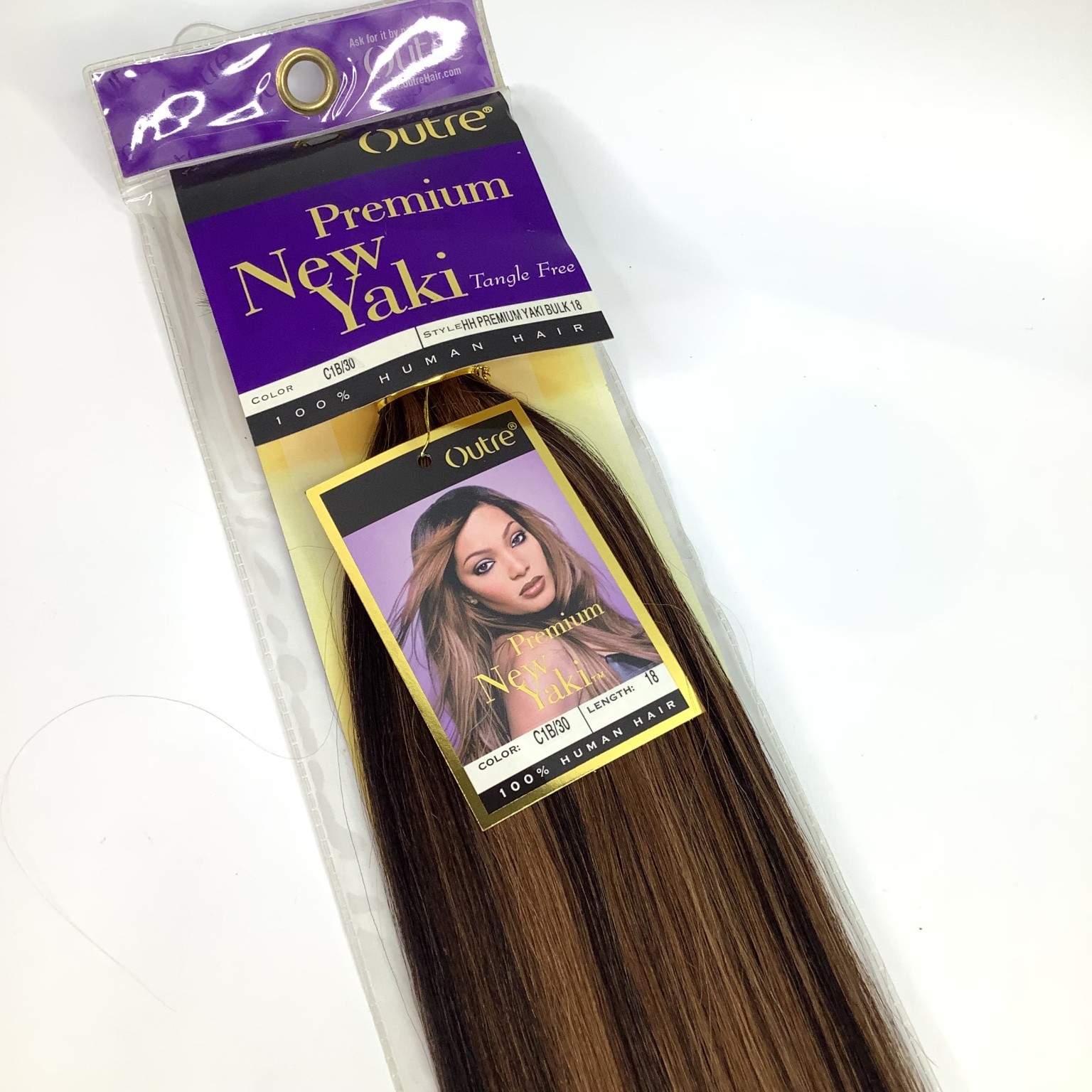 Outre Premium New Yaki Hair Extensions Bulk C1B/30 18″ 100% Human Hair