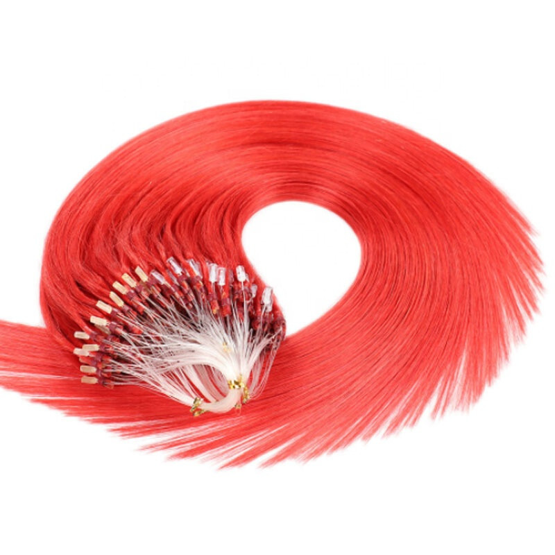 Micro Link Loop Tip Human Hair Extensions Remy Silky Straight Russian Hair 100s