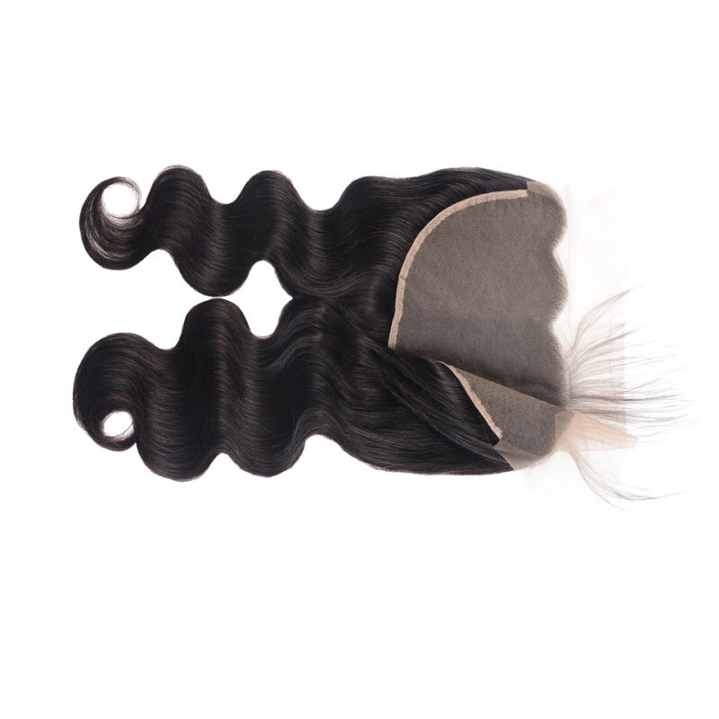 13*6 Transparent Lace Frontal Peruvian 100% Human Hair Straight 14-24Inch Black