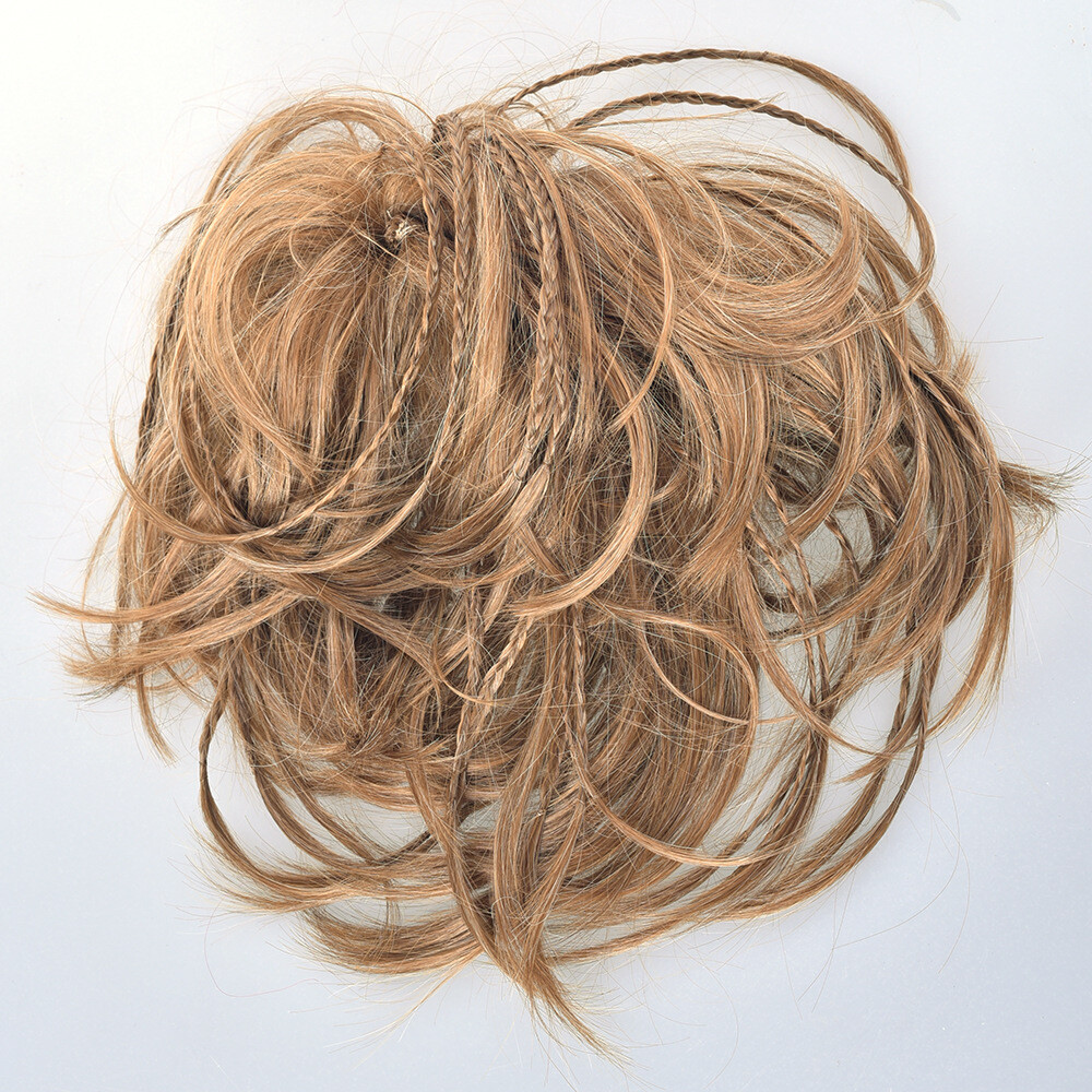 Short Braided Bun Scrunchies Updo Wrap Messy Hairpiece Ponytails Hair Extensions