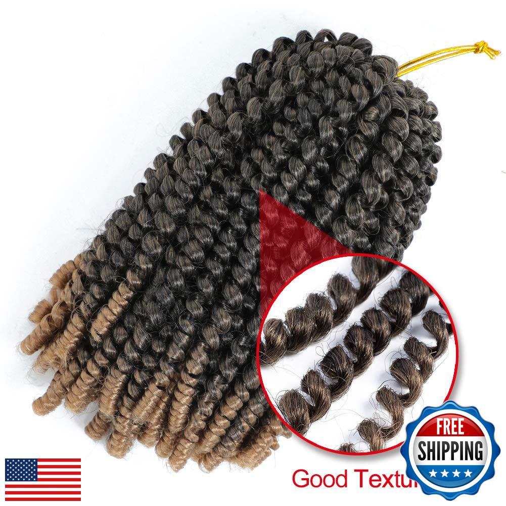 ROKTRESS Spring Twist Hair 8 Inch Spring Twist Crochet Hair 6 Packs Braiding