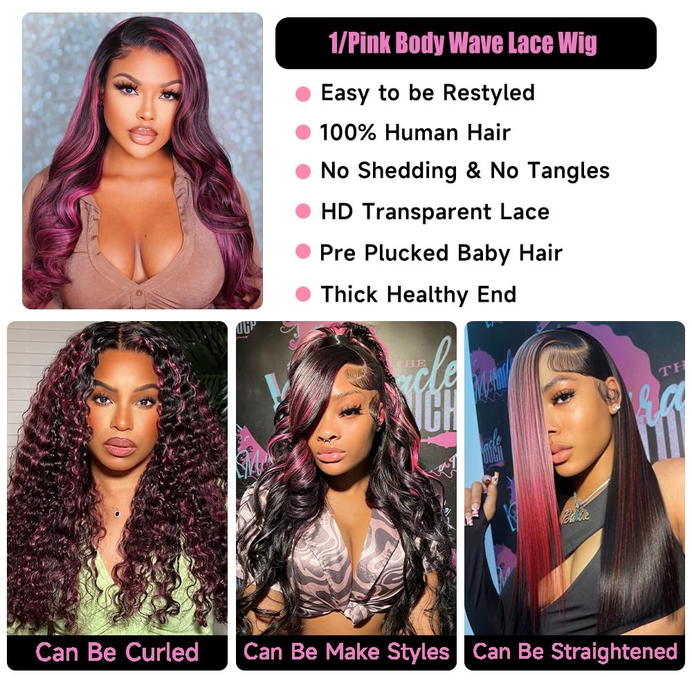 Keabalo Ombre Lace Front Wig Human Hair Skunk Stripe Human Hair Wigs 13X4 Hd