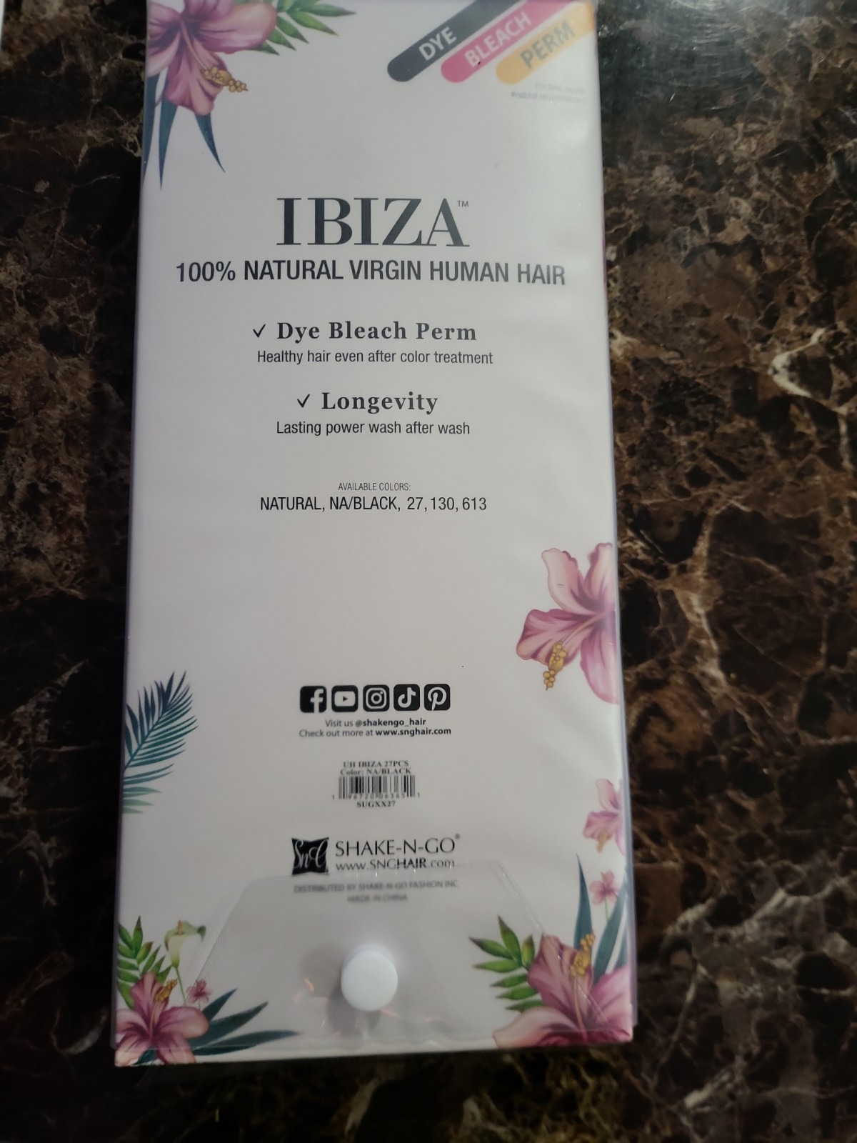 Shake N Go Ibiza 100% Virgin Human Hair 27 Pieces Natural Black