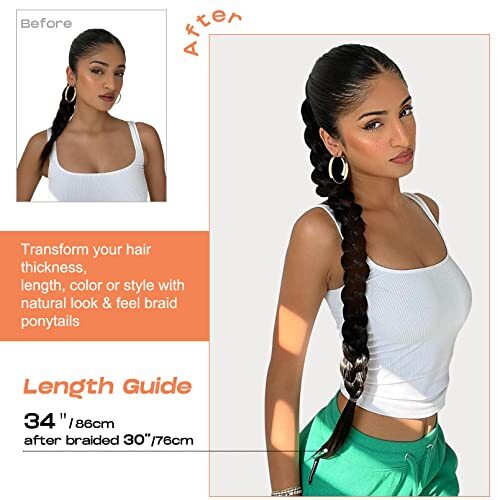 Upgraded 1PCS 20 Inch (After Braided 16 Inch) 110 Gram Dark Chocolate Brown