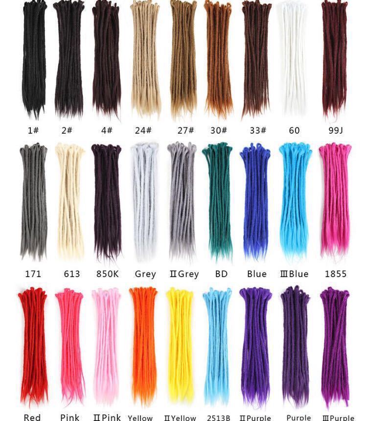 Fashion Dreadlock Hair Extensions 50cm 5pcs 25gr Pencil Thin 79colors Women Men