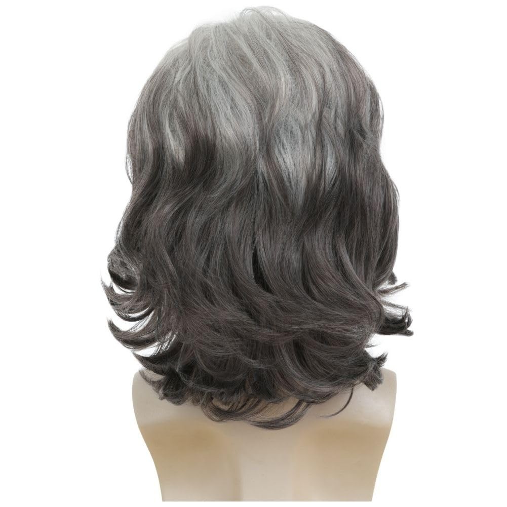 Mens Grey Short Wig Layered Middle Part Hair Wigs Heat Resistant Fibre Daily …