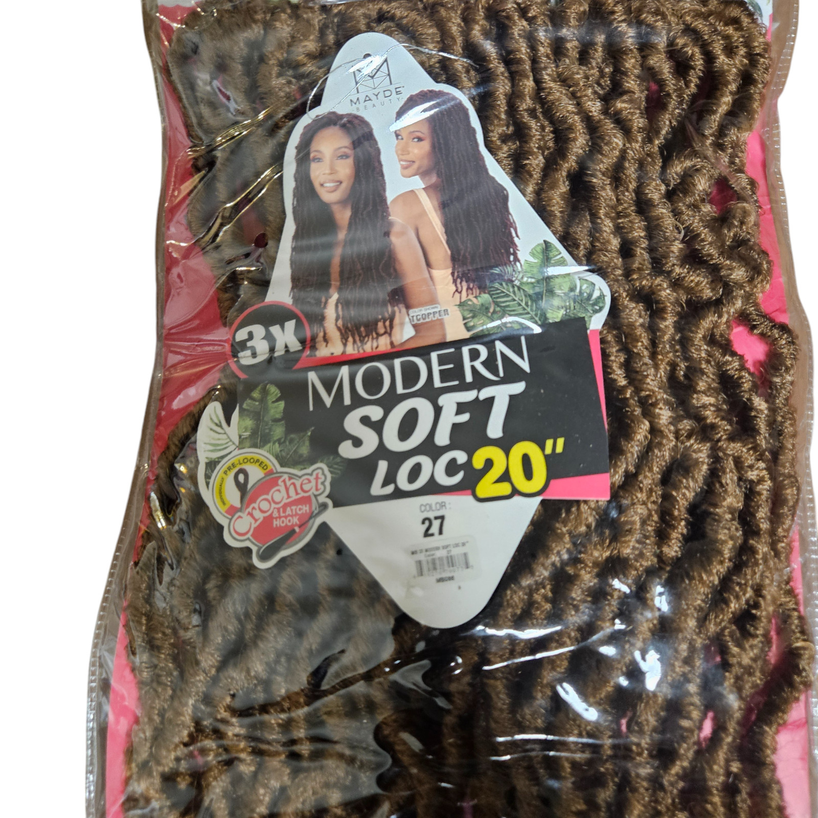 Mayde Beauty Crochet Braid 3X Modern Soft Locs 20″ Color #27 Natural Texture NWT
