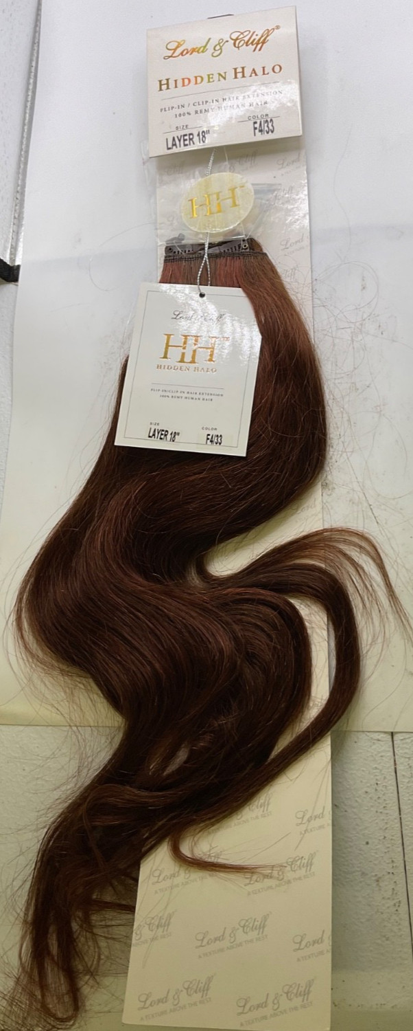 Lord & Cliff Hidden Halo 100% Remy Human Hair Clip In Extensions 18″ Color:F4/33