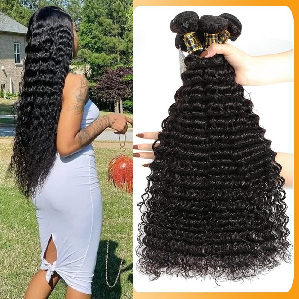 Qthair 18A Deep Wave Bundles Human Hair 14 14200G 100 Unprocessed Cambodian