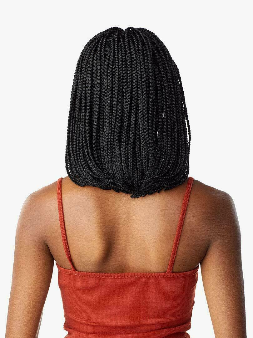 Women Synthetic Black Box Braided Wigs Short Bob Cornrow Braids Wigs None Lace