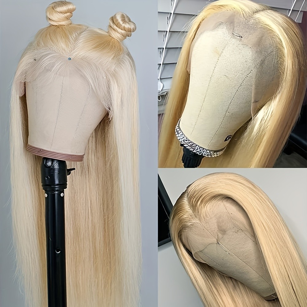 Synthetic Lace Front Wigs Pre Plucked Natural Hairline 613 Light Blonde Hair Wig