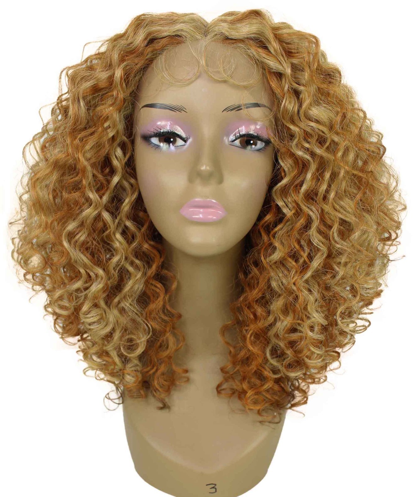 LUXLUXE Precious Curly 17 in Long Lace Front Wig, Heat Resistant Fiber