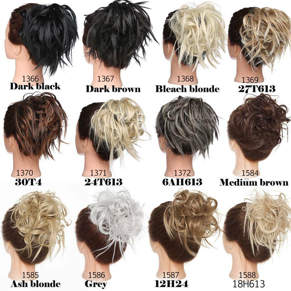 100% Real X-Large Messy Bun Hair Piece Scrunchy As Human Hair Extension Ponytail