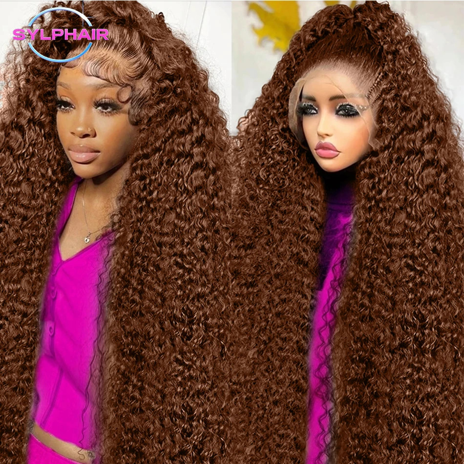 Deep Curly Wigs Human Hair Chocolate Brown 13×4 13×6 Hd Lace Front Wig for Women