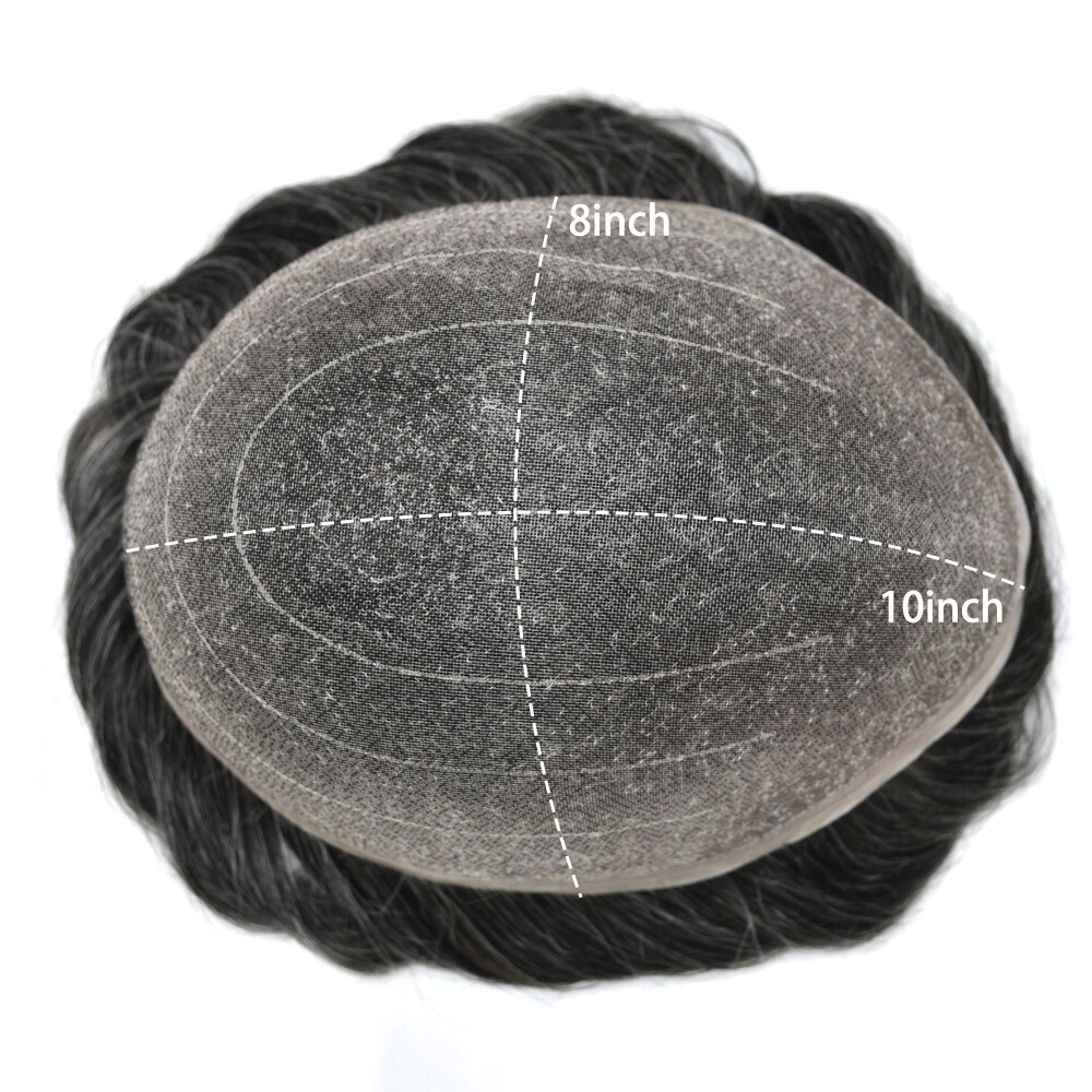 Mens Toupee Hairpiece Swiss Welded Mono Lace Wig for Men Hair System Replacement