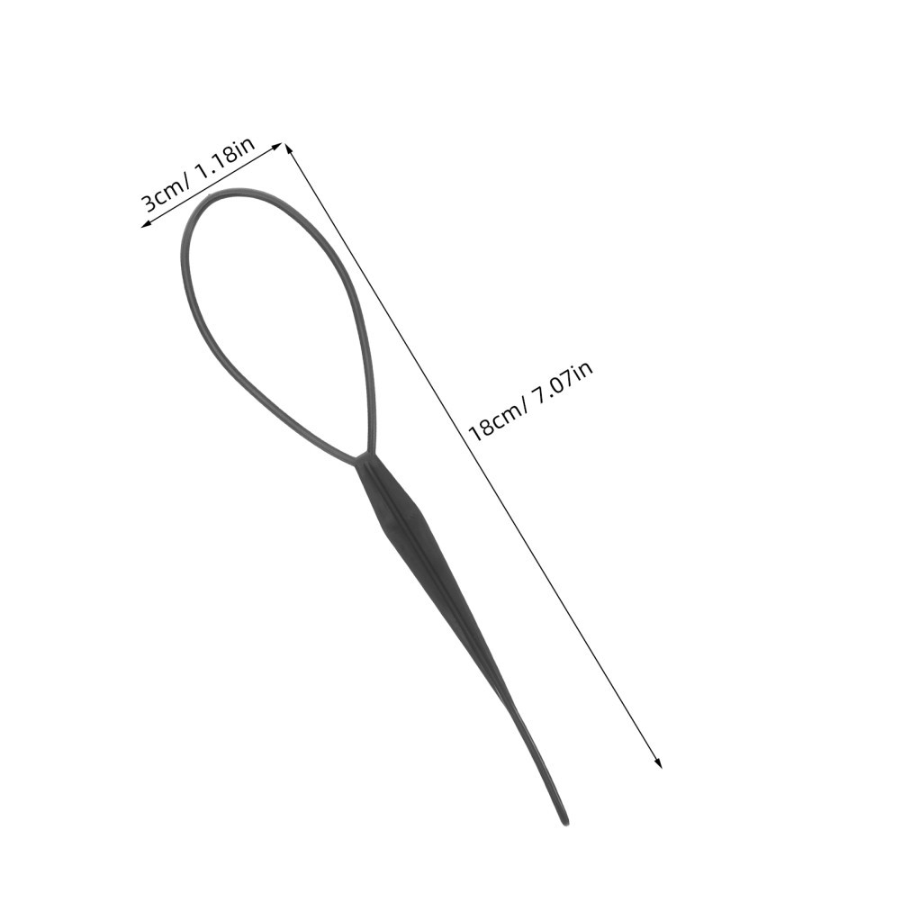 2Pcs Reusable Black Hairdressing Tool Elastic Crochet Braids Needle for Women
