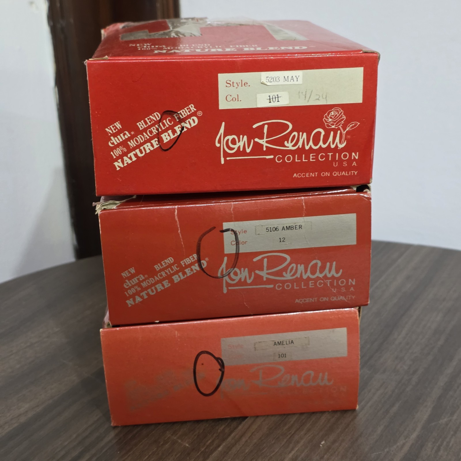 Lot of 15 Vintage Jon Renau Synthetic Wigs – Various Styles and Colors