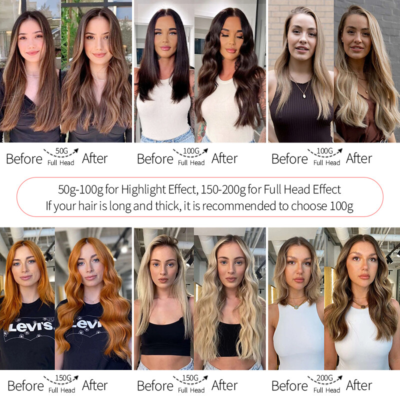 CLEARANCE Nano Ring Extensions 100% Real Remy Human Hair Thick Balayage Ombre