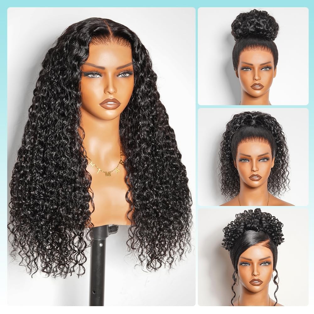 ASHIMARY HAIR Invisi Strap Snug Fit Water Wave 360 Lace Front Wigs Human Hair Sk