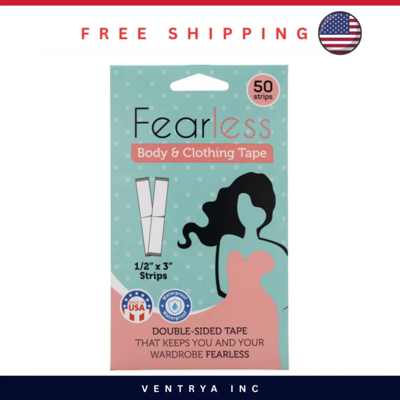Fearless Tape – Fashion Tape Double Sided for Clothing Body & Dresses (50 Strips