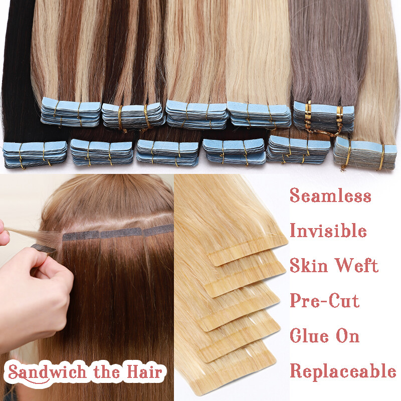 1.5G 2.5G Remy- Hairpieces Tape In Hair Extensions Real Russian Human Hair Tapes