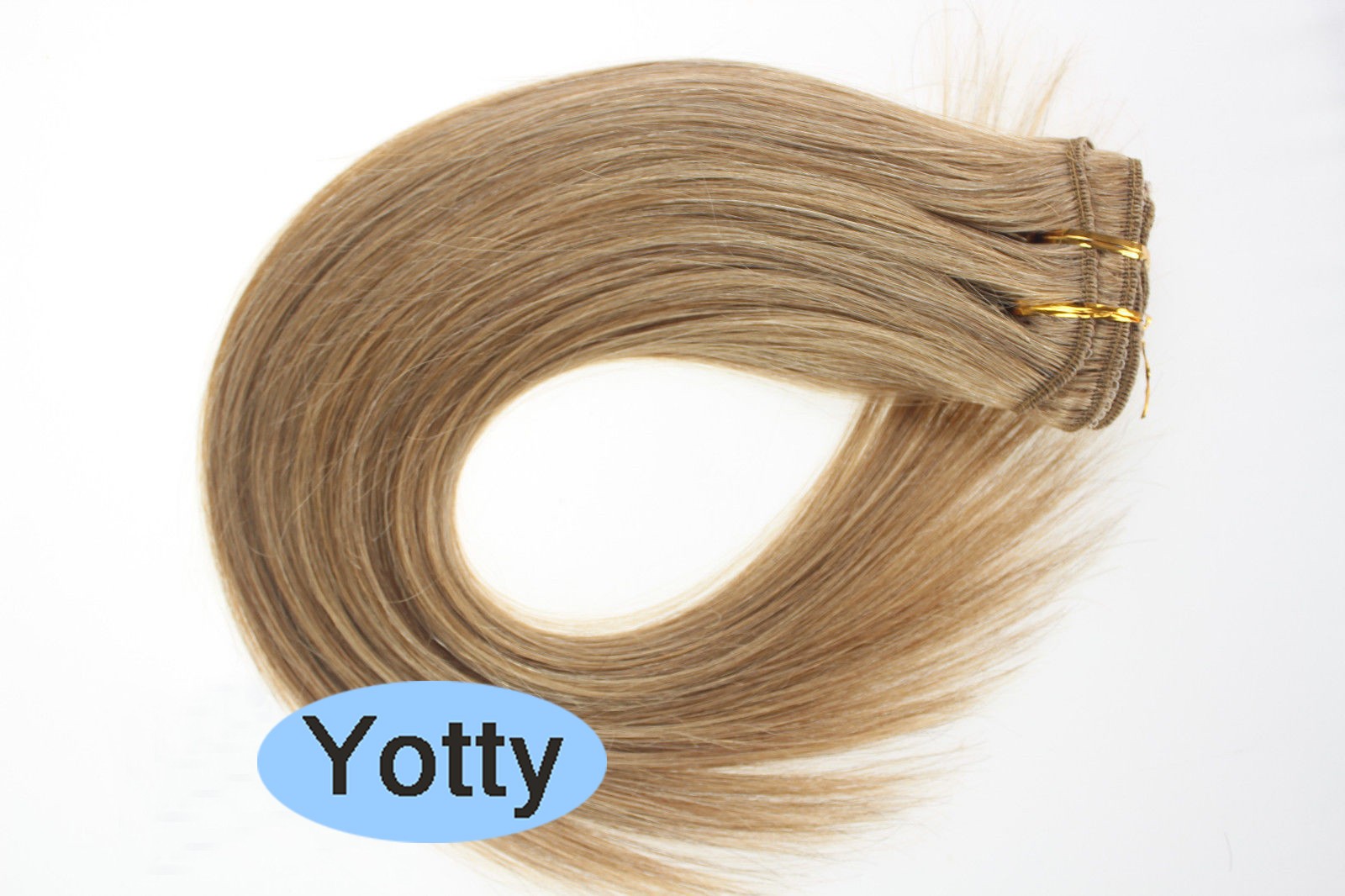 Clip in Remy Human Hair Extensions Double Weft Thick Hair Caramel Blonde24in120g
