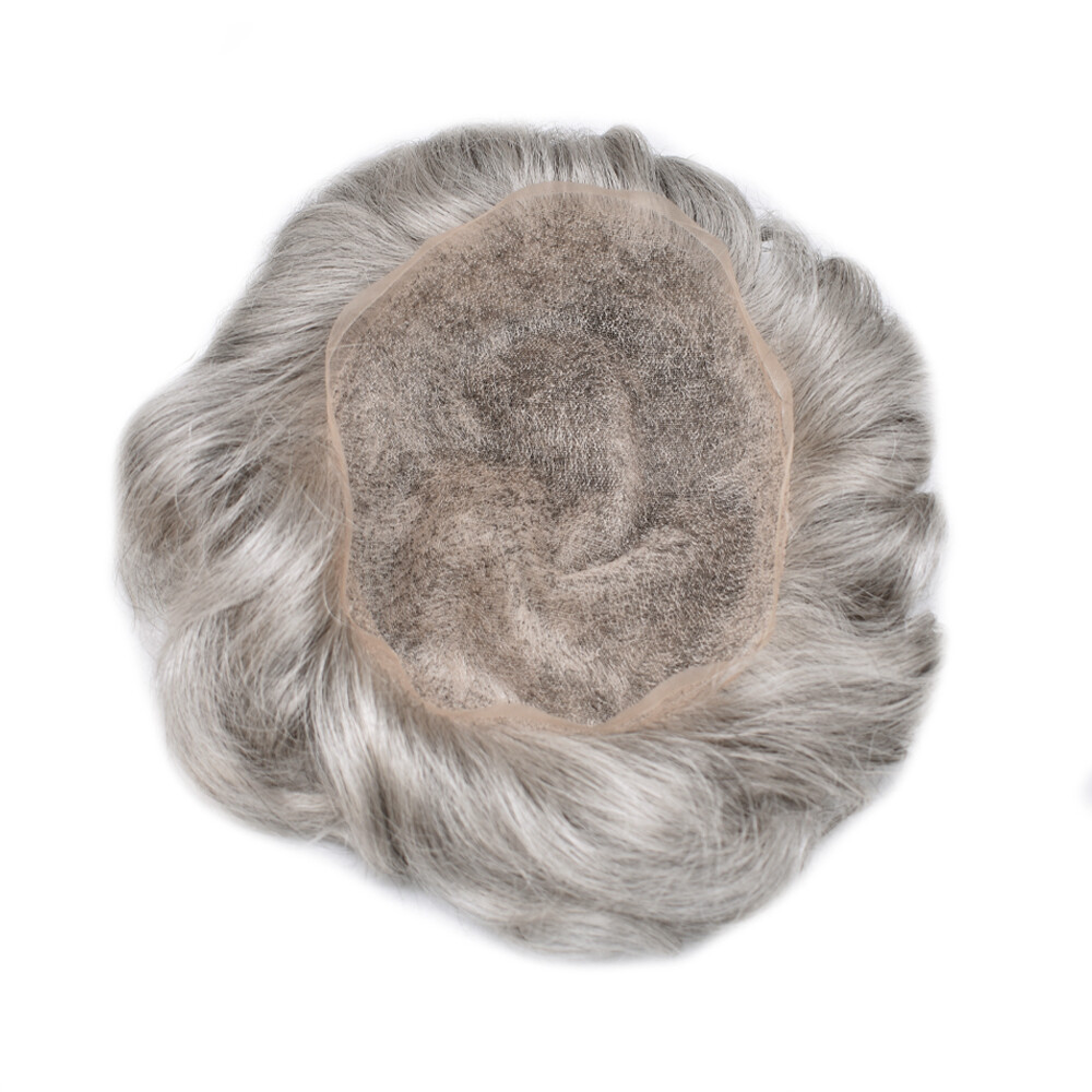 Full French Lace Mens Toupee Hair Piece Replacement System for Mens Wig Natural