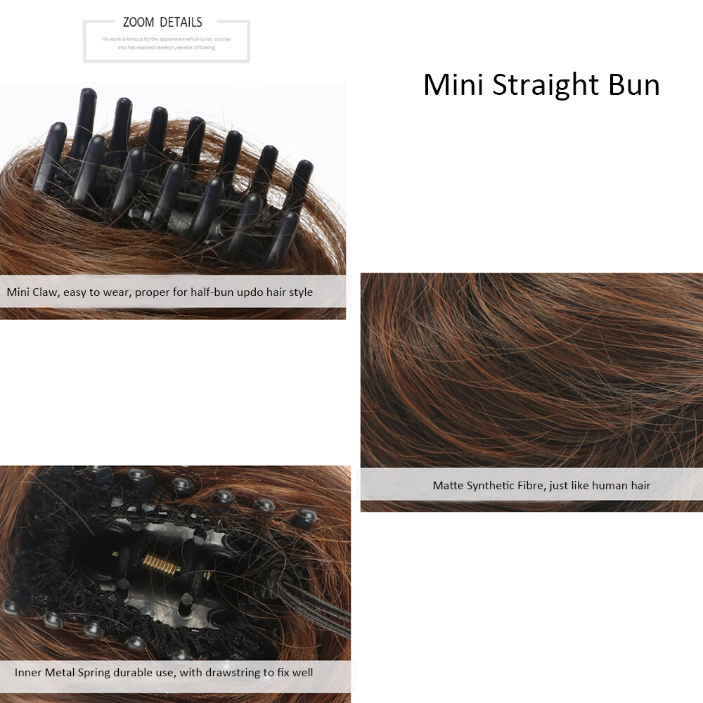 Mini Claw on Hair Bun Chignon Clip In Messy Hair Piece Extensions Donut Hairdo