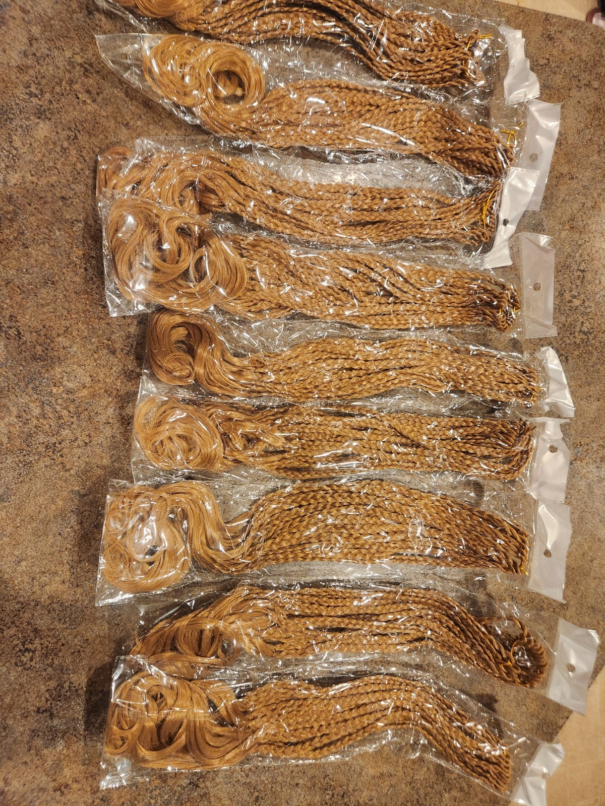 9 packes of 18 inch each French curly braids crochet color honey blonde
